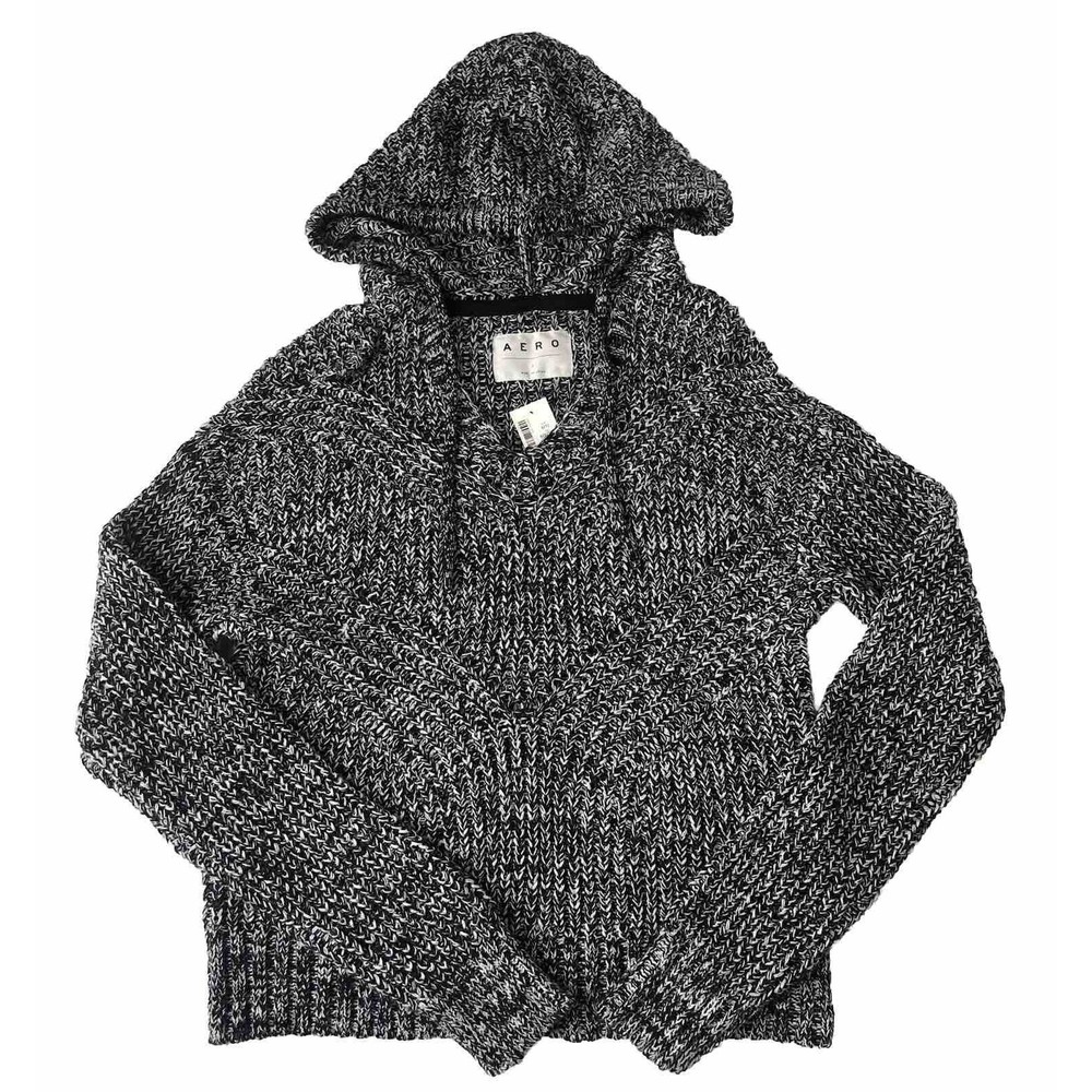 Juniors Black And White Small Aeropostale Hooded Sweater New